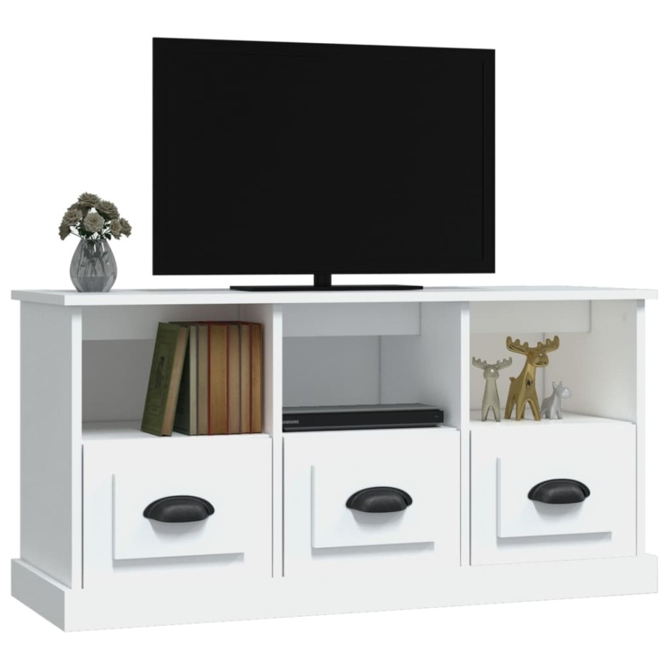 Mueble de TV madera contrachapada blanco 100x35x50