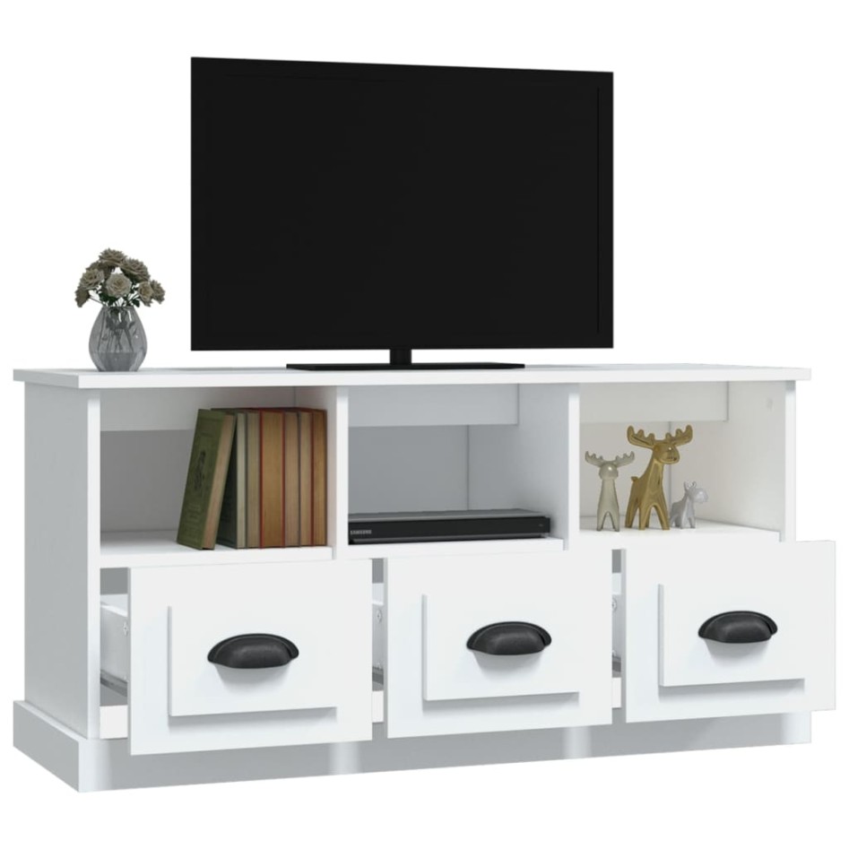 Mueble de TV madera contrachapada blanco 100x35x50