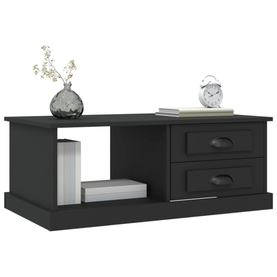 Mesa de centro madera contrachapada negro 90x50x35