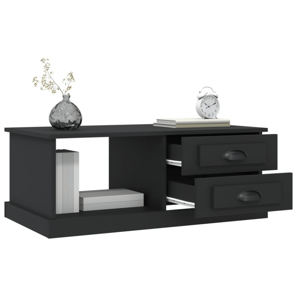 Mesa de centro madera contrachapada negro 90x50x35