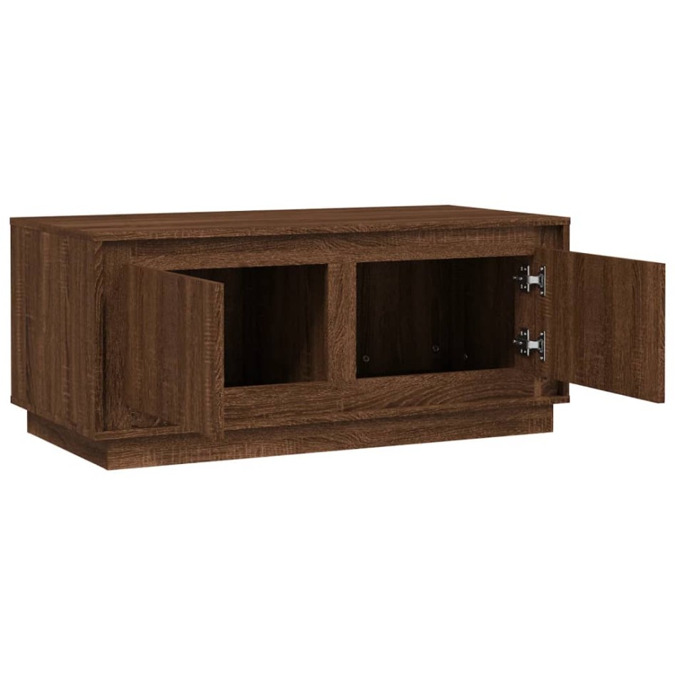 Mesa de centro madera contrachapada marrón roble 102x50x44