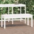 Banco de jardín madera maciza pino blanco 109x44x45