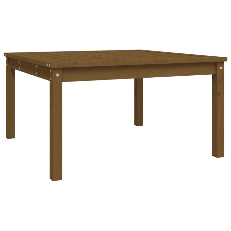 Mesa de jardín madera maciza pino marrón miel 82,5x82,5x45