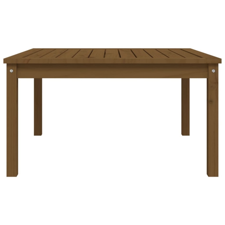 Mesa de jardín madera maciza pino marrón miel 82,5x82,5x45