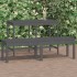 Banco jardín de 2 plazas madera maciza pino gris 159,5x44x45