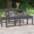 Banco jardín de 2 plazas madera maciza pino gris 159,5x44x45