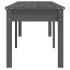 Banco jardín de 2 plazas madera maciza pino gris 159,5x44x45