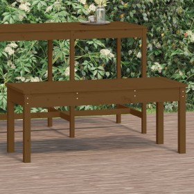 Banco de jardín madera maciza pino marrón miel 109x44x45