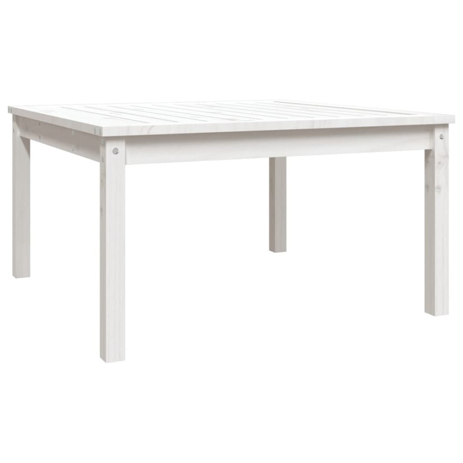 Mesa de jardín madera maciza pino blanco 82,5x82,5x45