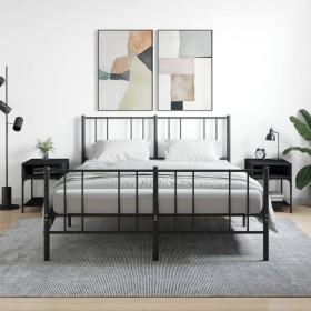 Mesitas de noche 2 uds madera de ingeniería negro 40x41x50