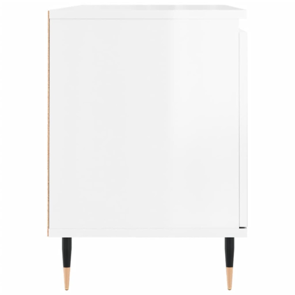 Mueble de TV madera de ingeniería blanco brillo 104x35x50