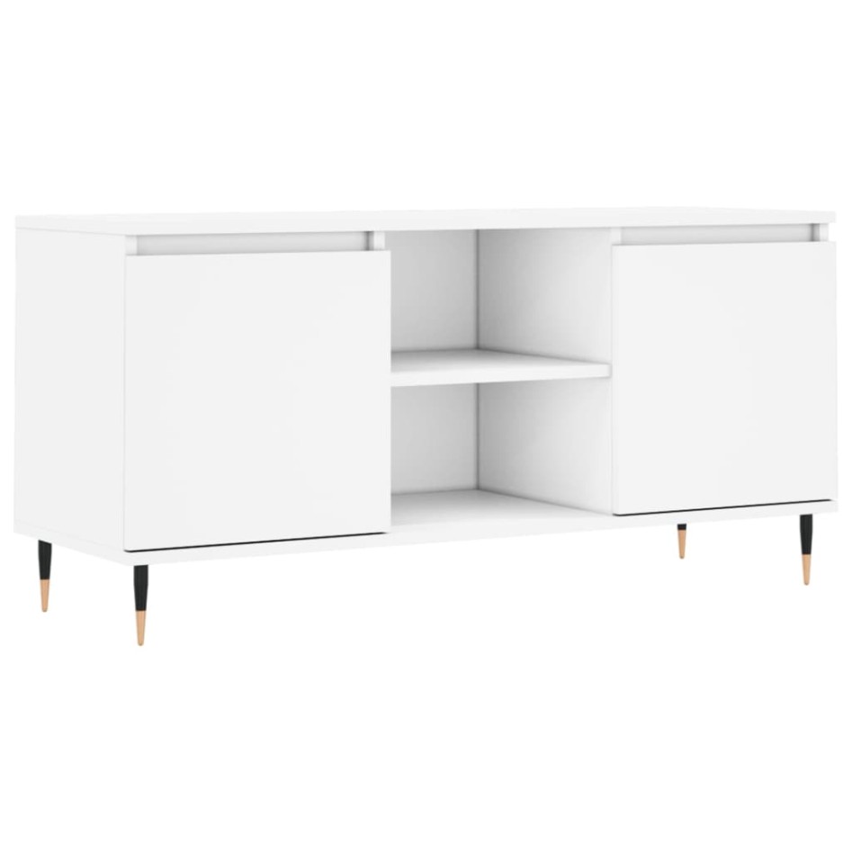 Mueble de TV madera de ingeniería blanco 104x35x50