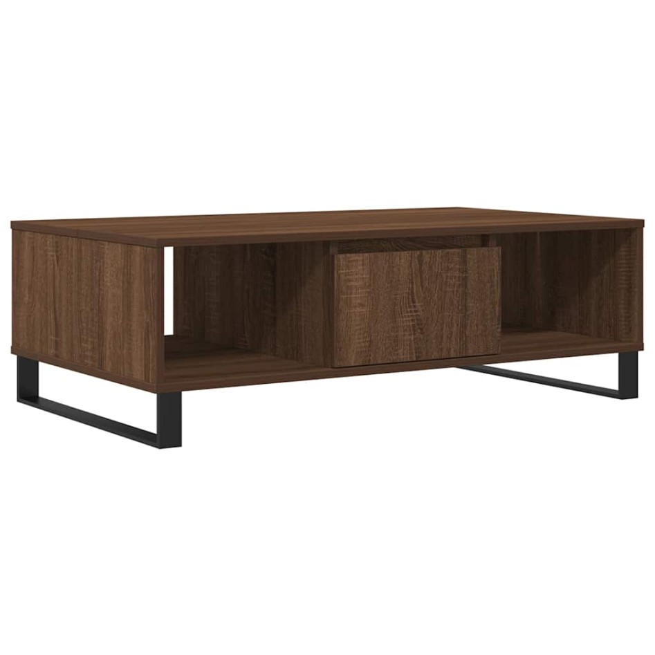 Mesa de centro madera de ingeniería roble marrón 104x60x35