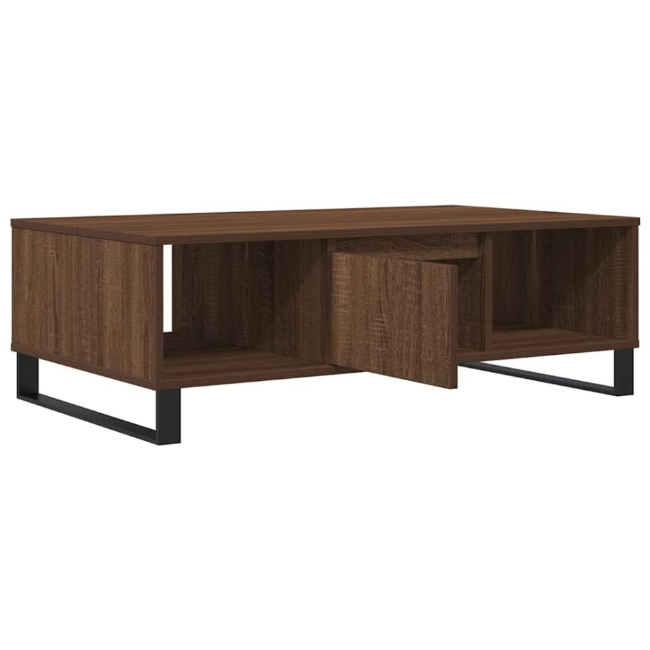 Mesa de centro madera de ingeniería roble marrón 104x60x35