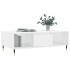 Mesa de centro madera de ingeniería blanco brillo 104x60x35