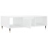 Mesa de centro madera de ingeniería blanco brillo 104x60x35