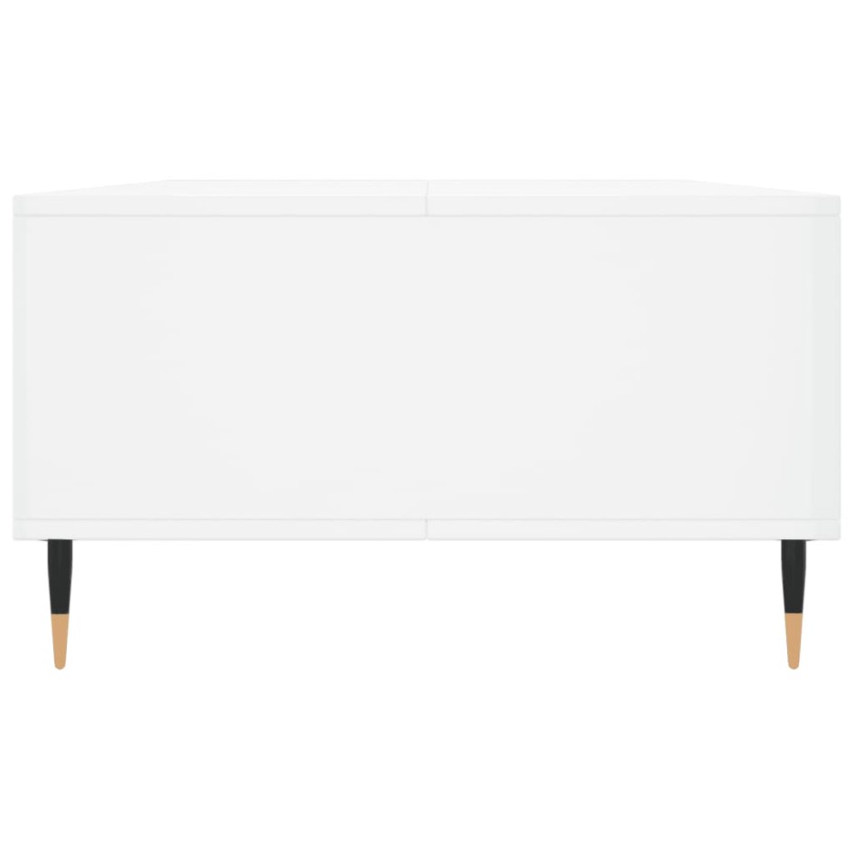 Mesa de centro madera de ingeniería blanco brillo 104x60x35