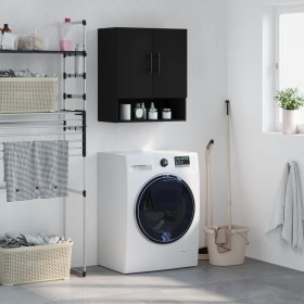 Armario de pared madera de ingeniería negro 60x31x70