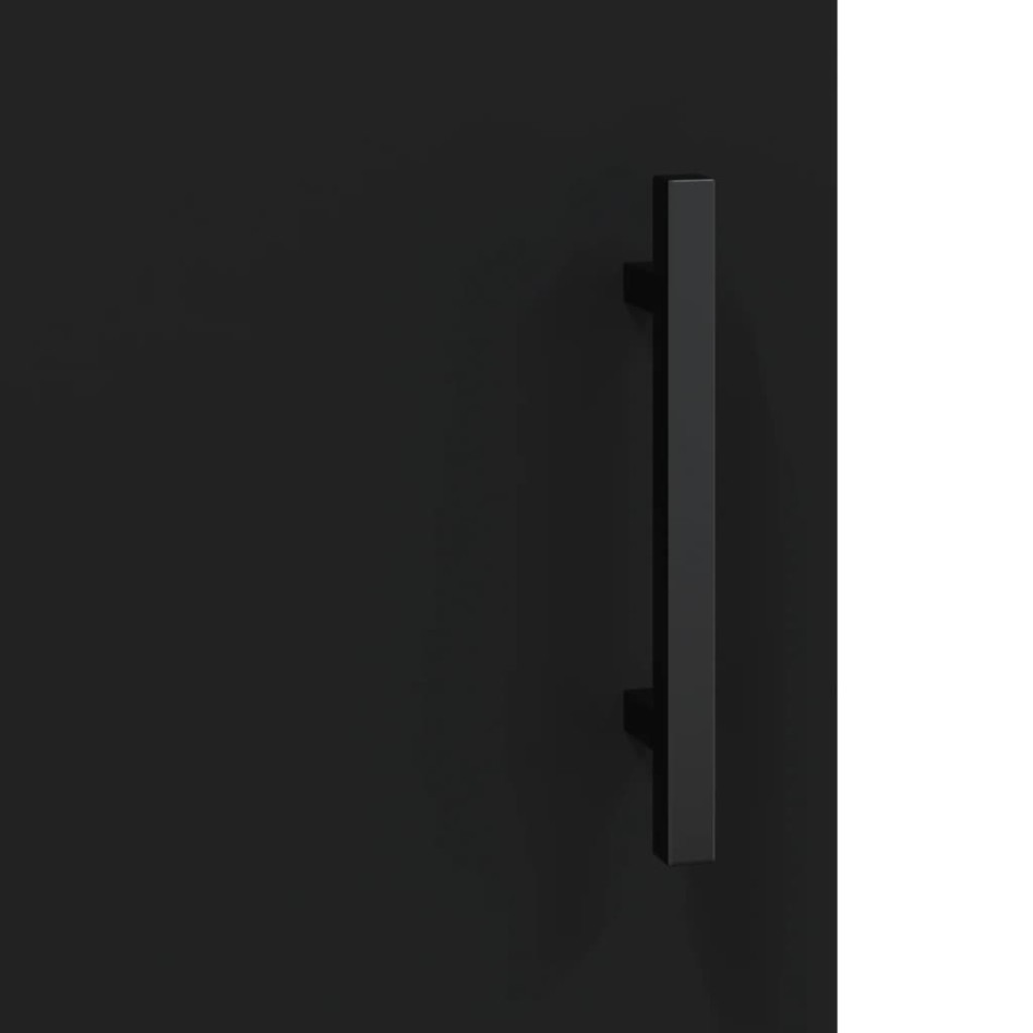 Armario de pared madera de ingeniería negro 60x31x70