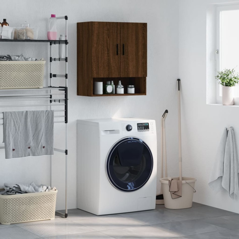 Armario de pared madera de ingeniería marrón roble 60x31x70