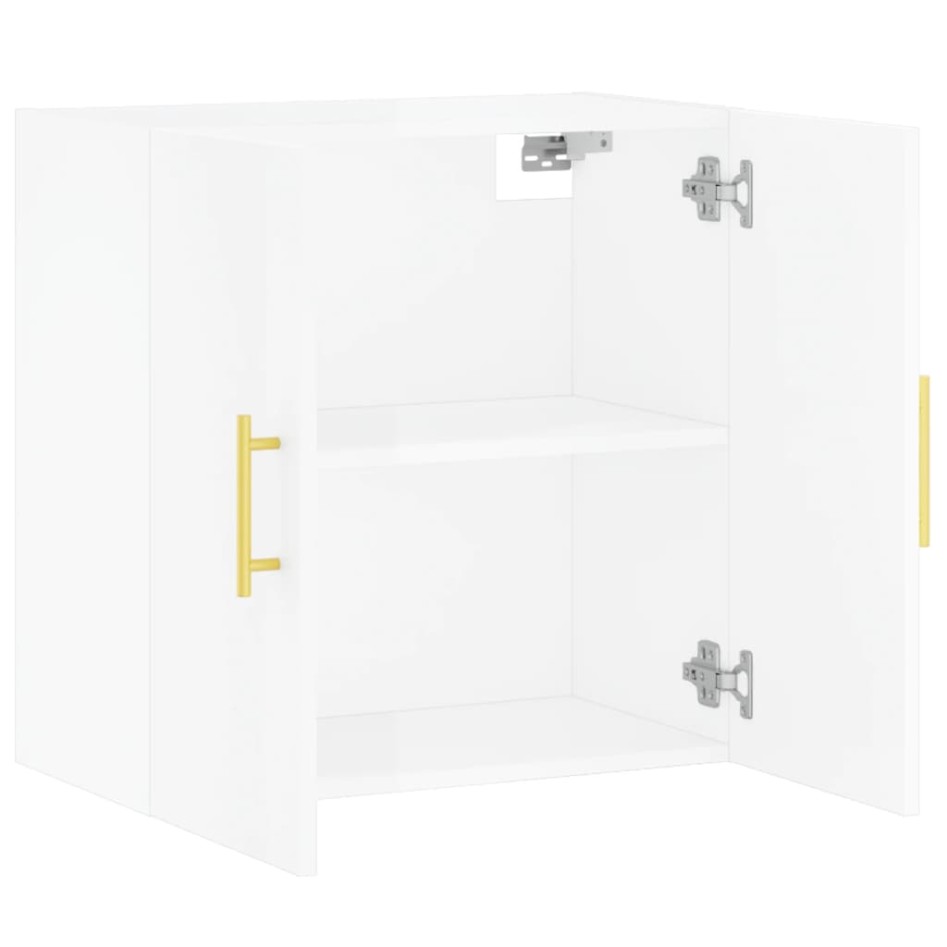 Armario pared madera contrachapada blanco brillo 60x31x60