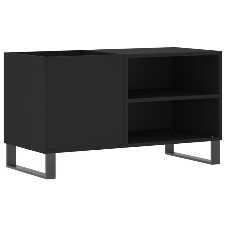Mueble de discos madera de ingeniería negro 85x38x48