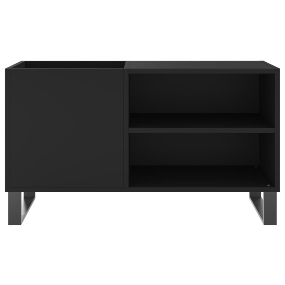 Mueble de discos madera de ingeniería negro 85x38x48