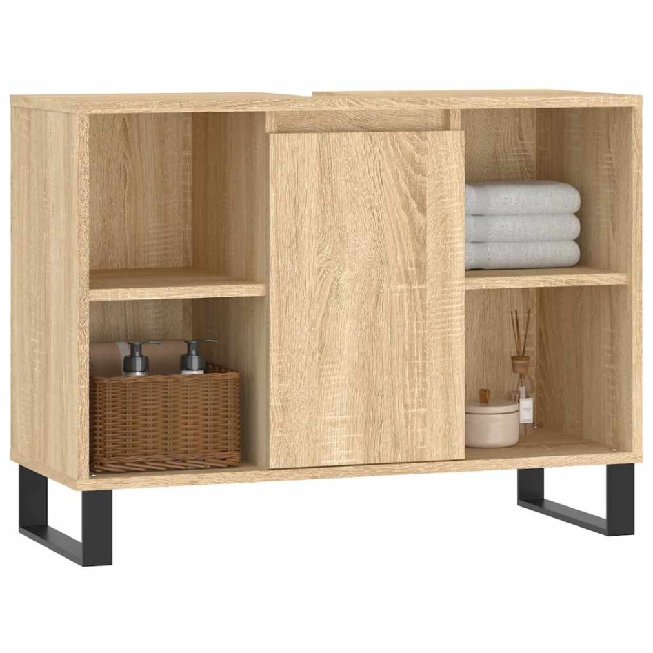 Mueble de baño madera de ingeniería roble Sonoma 80x33x60