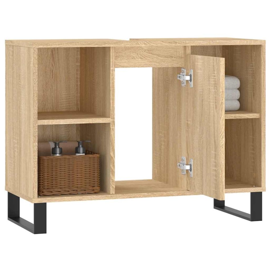 Mueble de baño madera de ingeniería roble Sonoma 80x33x60