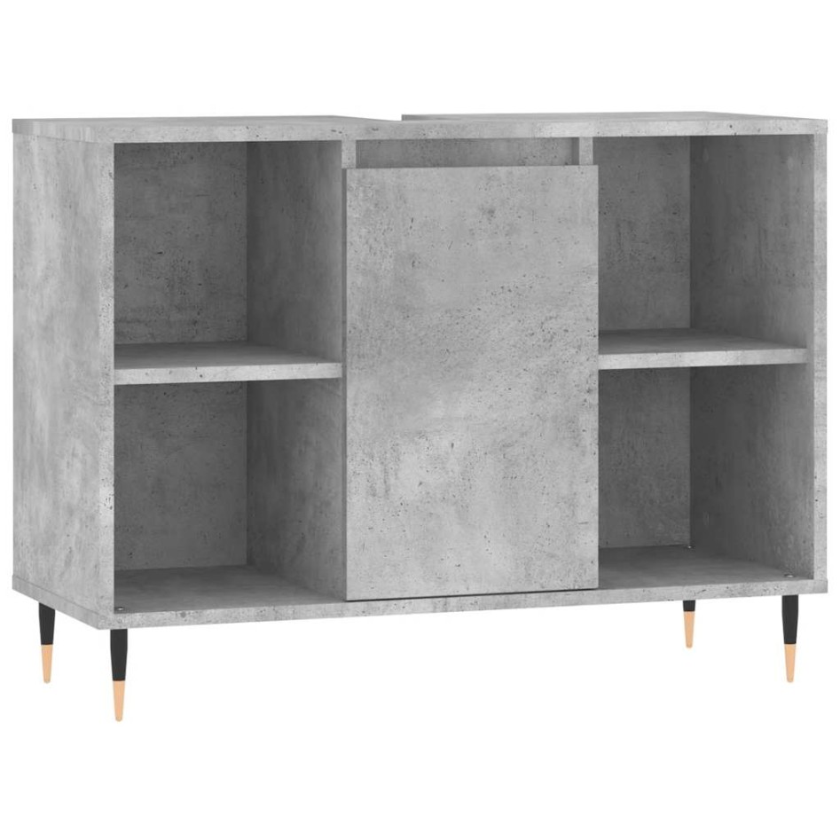 Mueble de baño madera de ingeniería gris hormigón 80x33x60
