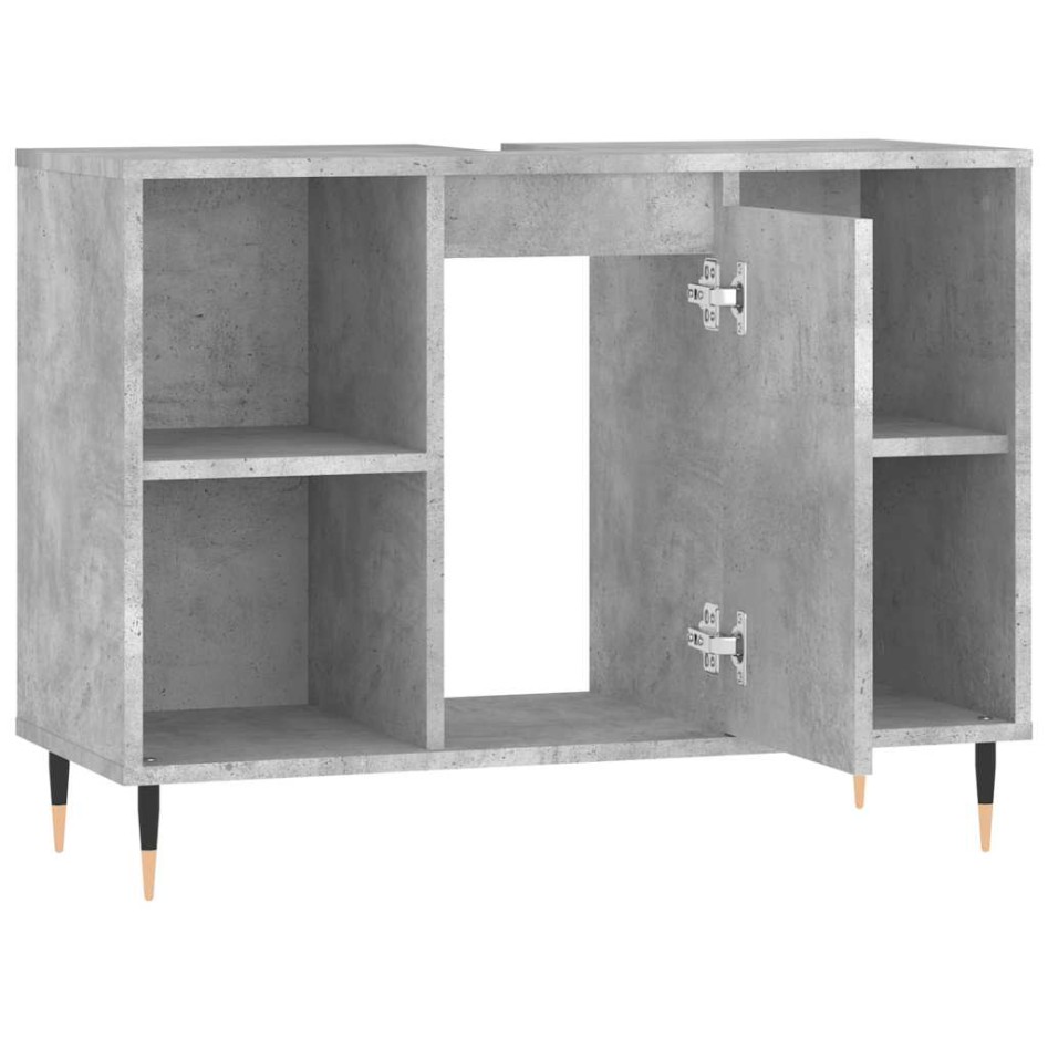 Mueble de baño madera de ingeniería gris hormigón 80x33x60