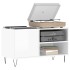 Mueble de discos madera de ingeniería blanco brillo 85x38x48
