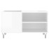 Mueble de discos madera de ingeniería blanco brillo 85x38x48