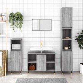 Mueble de baño madera de ingeniería gris Sonoma 80x33x60