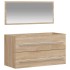 Armario de baño con espejo madera de ingeniería roble