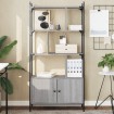 Estantería con puertas madera gris Sonoma 76,5x30x154,5 cm