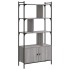 Estantería con puertas madera gris Sonoma 76,5x30x154,5