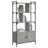 Estantería con puertas madera gris Sonoma 76,5x30x154,5