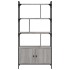 Estantería con puertas madera gris Sonoma 76,5x30x154,5