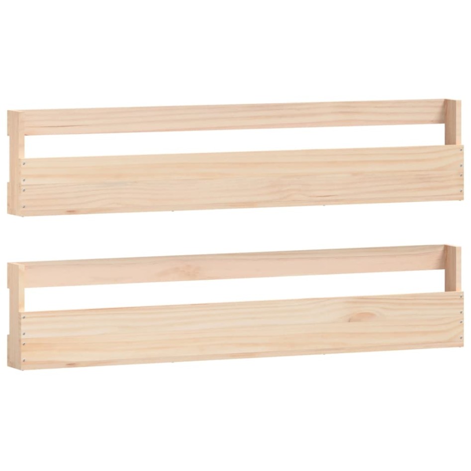 Estantes para zapatos de pared 2 uds madera de pino 110x9x23
