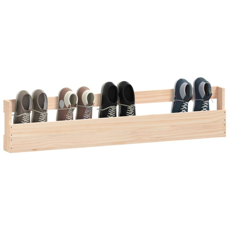 Estantes para zapatos de pared 2 uds madera de pino 110x9x23