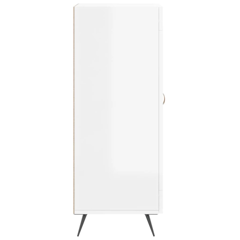 Aparador de madera contrachapada blanco brillante 34,5x34x90