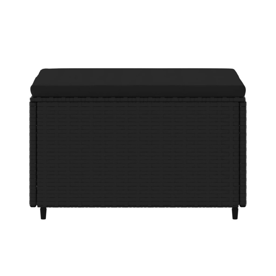 Reposapiés de jardín con cojines 2 uds ratán sintético