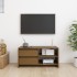 Mueble para TV de madera maciza pino marrón miel 80x31x39