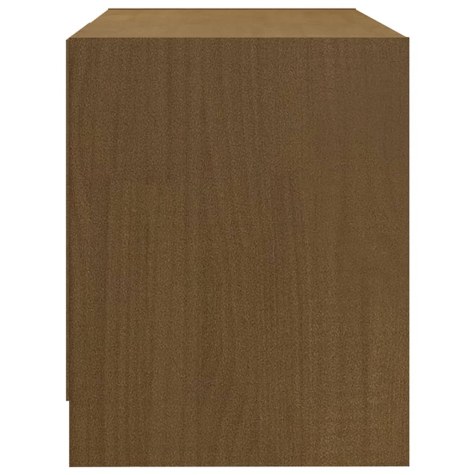 Mueble para TV de madera maciza pino marrón miel 80x31x39