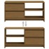 Mueble para TV de madera maciza pino marrón miel 80x31x39