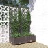 Jardinera con enrejado PP marrón 80x40x121,5