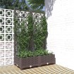 Jardinera con enrejado PP marrón 80x40x121,5 cm