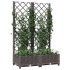 Jardinera con enrejado PP marrón 80x40x121,5