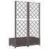 Jardinera con enrejado PP marrón 80x40x121,5